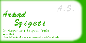 arpad szigeti business card