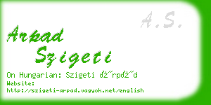 arpad szigeti business card